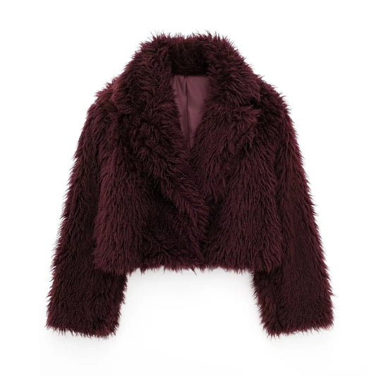 "Berry Bliss" Shaggy Fur Jacket